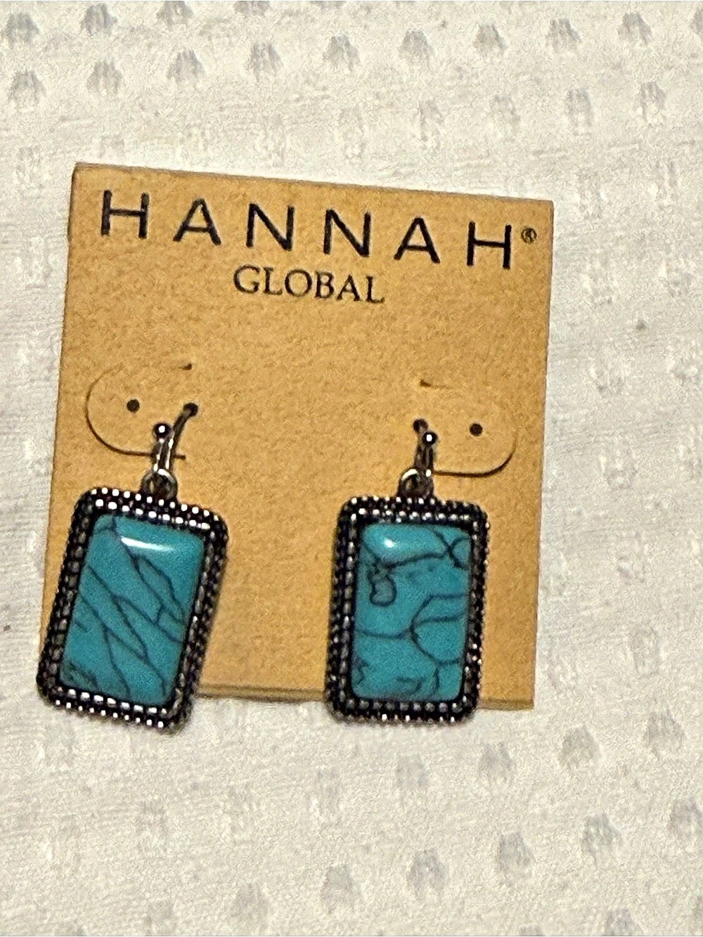 Hannah Global Turquoise Drop Earrings in Blue & Silver NWT
